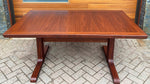 REFINISHED Mid Century Modern Rosewood Table w 2 Leaves, 64.5