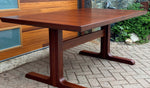 REFINISHED Mid Century Modern Rosewood Table w 2 Leaves, 64.5