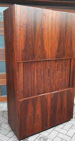 Restored Mid Century Modern Brazilian rosewood cabinet w tambour doors, Perfect 2