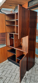 Restored Mid Century Modern Brazilian rosewood cabinet w tambour doors, Perfect 3