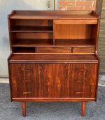 REFINISHED Danish Mid Century Modern Rosewood Vanity or Secretary Desk 1