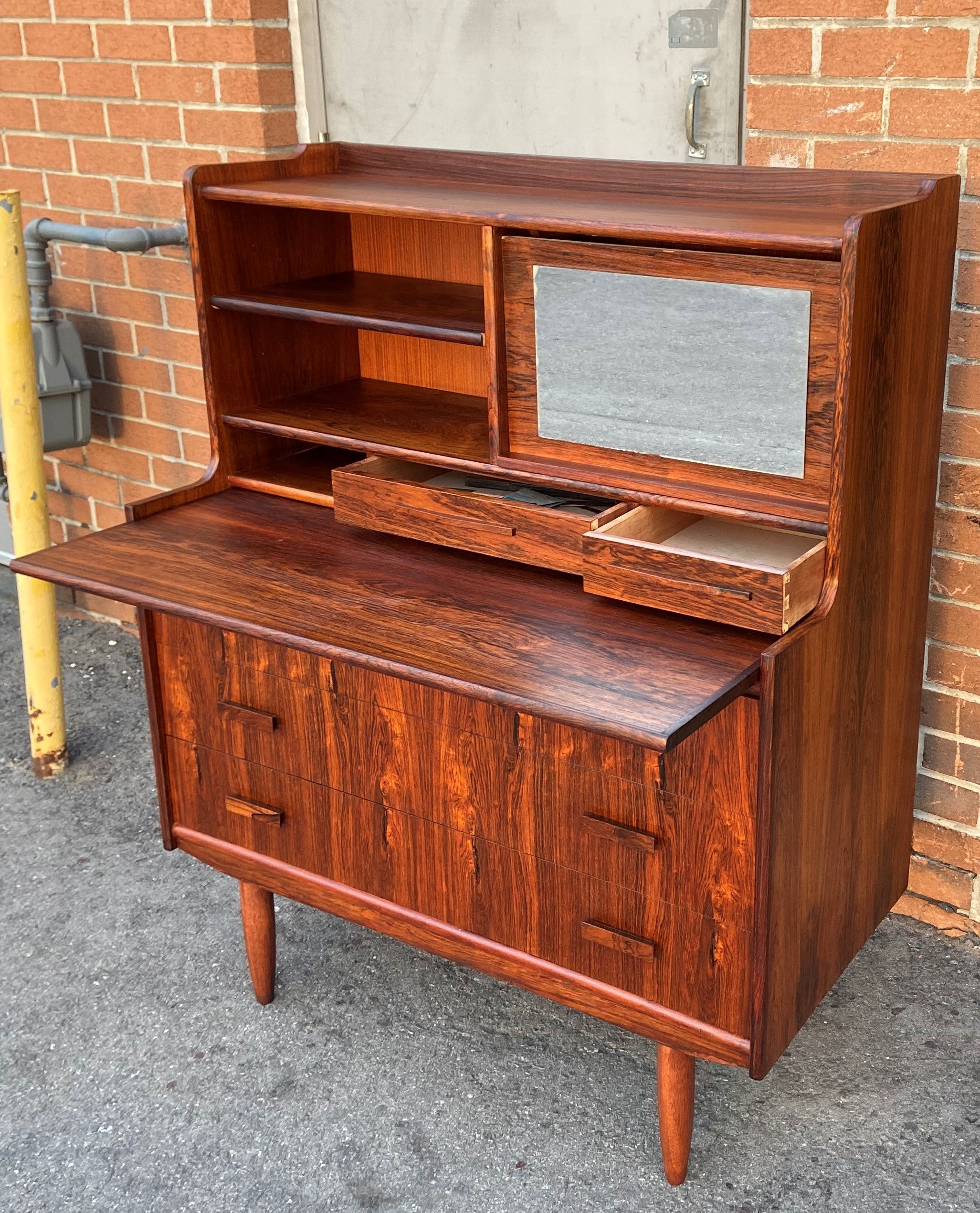 Mid century secretary desk deals with hutch