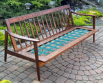 REFINISHED Mid Century Modern 3-Seater Sofa NEW CUSHIONS in Knoll stain resistant grey fabric 7