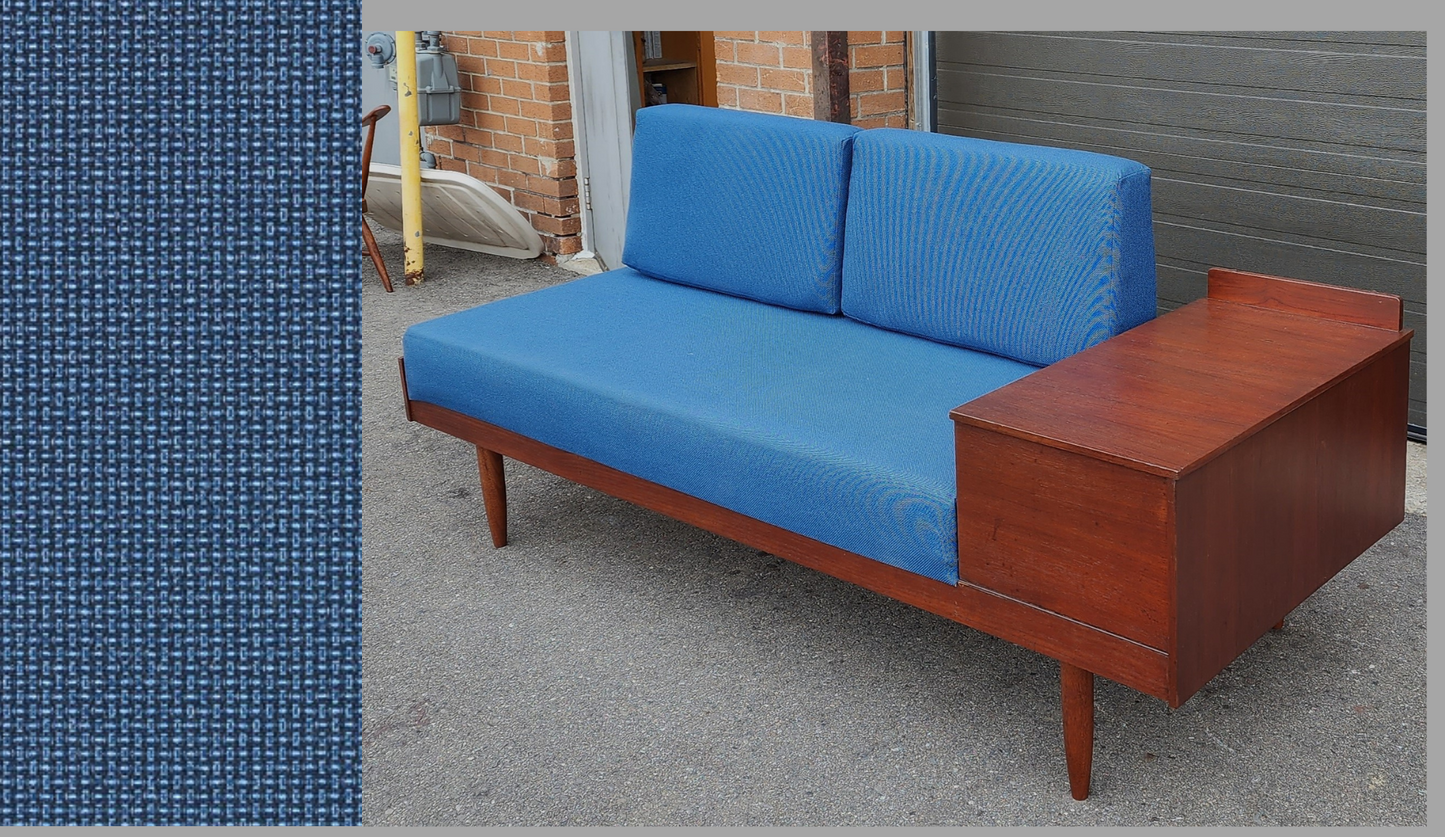 REFINISHED REUPHOLSTERED Mid Century Modern Teak Sofa - Bed by Hove Mobler