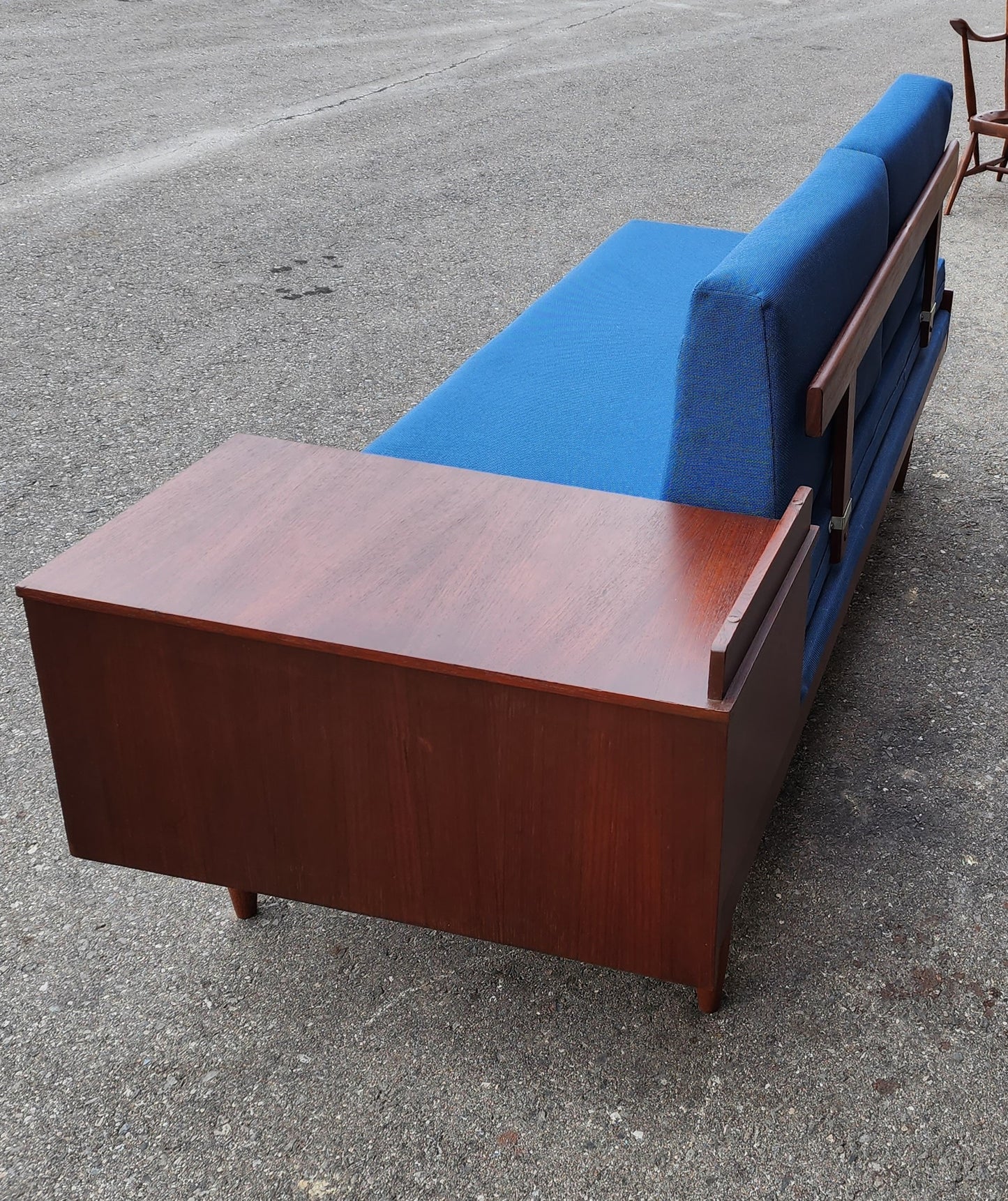 REFINISHED REUPHOLSTERED Mid Century Modern Teak Sofa - Bed by Hove Mobler