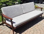 REFINISHED Mid Century Modern 3-Seater Sofa NEW CUSHIONS in Knoll stain resistant grey fabric 5