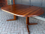 REFINISHED Rare MCM SOLID Rosewood Table Round w 1 Leaf 47