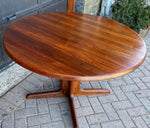 REFINISHED Rare MCM SOLID Rosewood Table Round w 1 Leaf 47