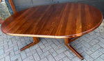 REFINISHED Rare MCM SOLID Rosewood Table Round w 1 Leaf 47