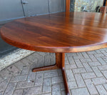 REFINISHED Rare MCM SOLID Rosewood Table Round w 1 Leaf 47