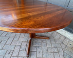 REFINISHED Rare MCM SOLID Rosewood Table Round w 1 Leaf 47