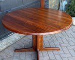 REFINISHED Rare MCM SOLID Rosewood Table Round w 1 Leaf 47