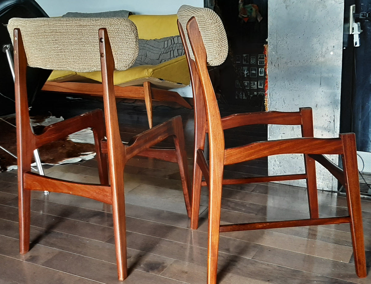 4 RESTORED MCM Solid Teak Chairs, ready for new upholstery, each $199 only - Mid Century Modern Toronto