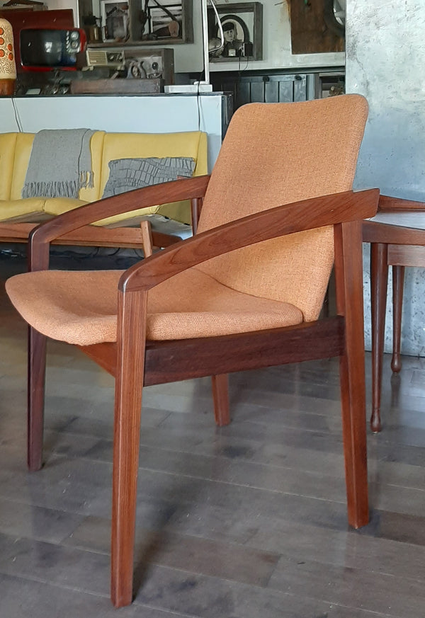 Set of 2 REFINISHED & Ready to be REUPHOLSTERED MCM Teak Armchairs