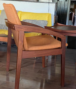 Set of 2 REFINISHED & Ready to be REUPHOLSTERED MCM Teak Armchairs 1