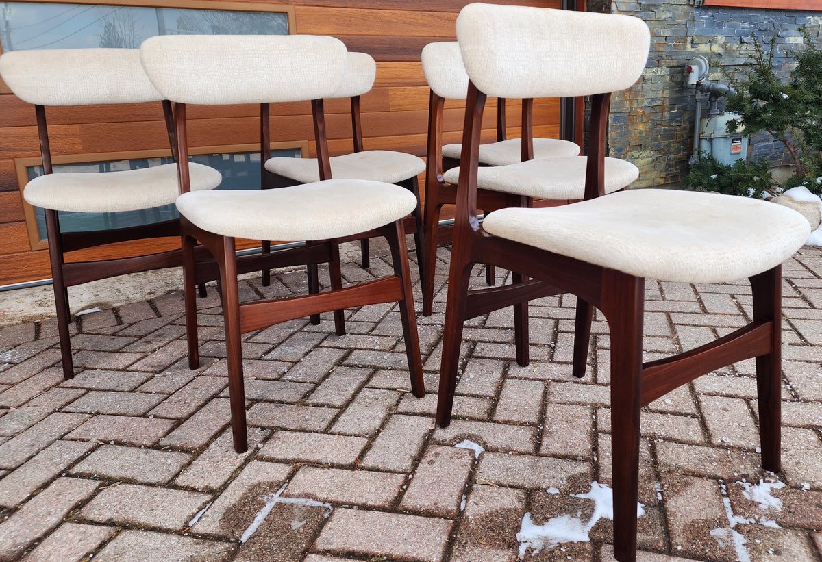 6 RESTORED Mid Century Modern Teak Chairs by R.Huber, will be Reupholstered