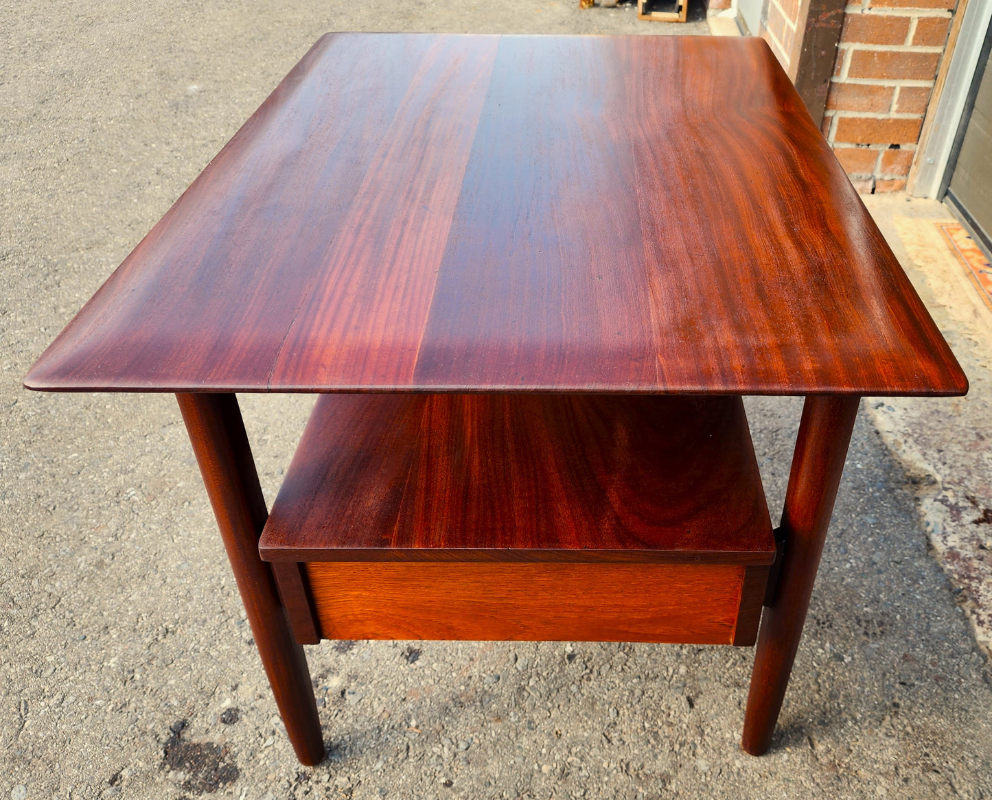 REFINISHED Mid Century Modern Solid Teak Side Tables w Drawers or Nightstands by Imperial (2 available)