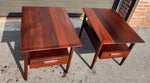 REFINISHED Mid Century Modern Solid Teak Side Tables w Drawers or Nightstands by Imperial (2 available) 11