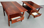 REFINISHED Mid Century Modern Solid Teak Side Tables w Drawers or Nightstands by Imperial (2 available) 1