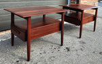 REFINISHED Mid Century Modern Solid Teak Side Tables w Drawers or Nightstands by Imperial (2 available) 8