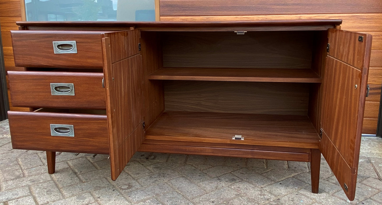 REFINISHED Mid Century Modern SOLID TEAK Buffet 54", PERFECT