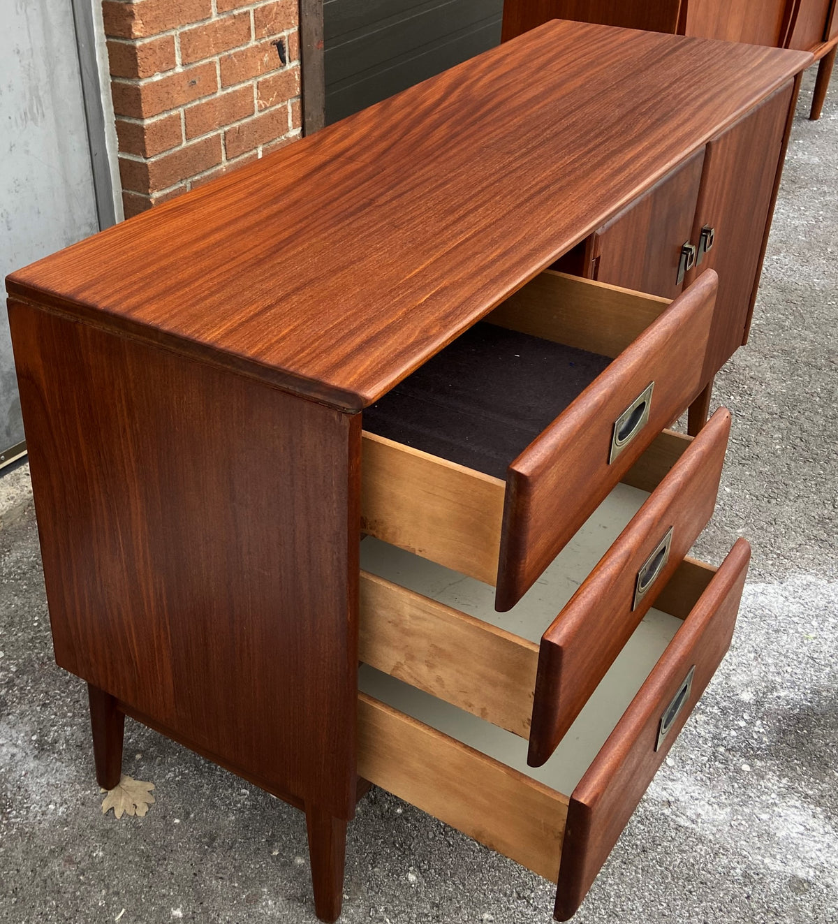 REFINISHED Mid Century Modern SOLID TEAK Buffet by Imperial 54