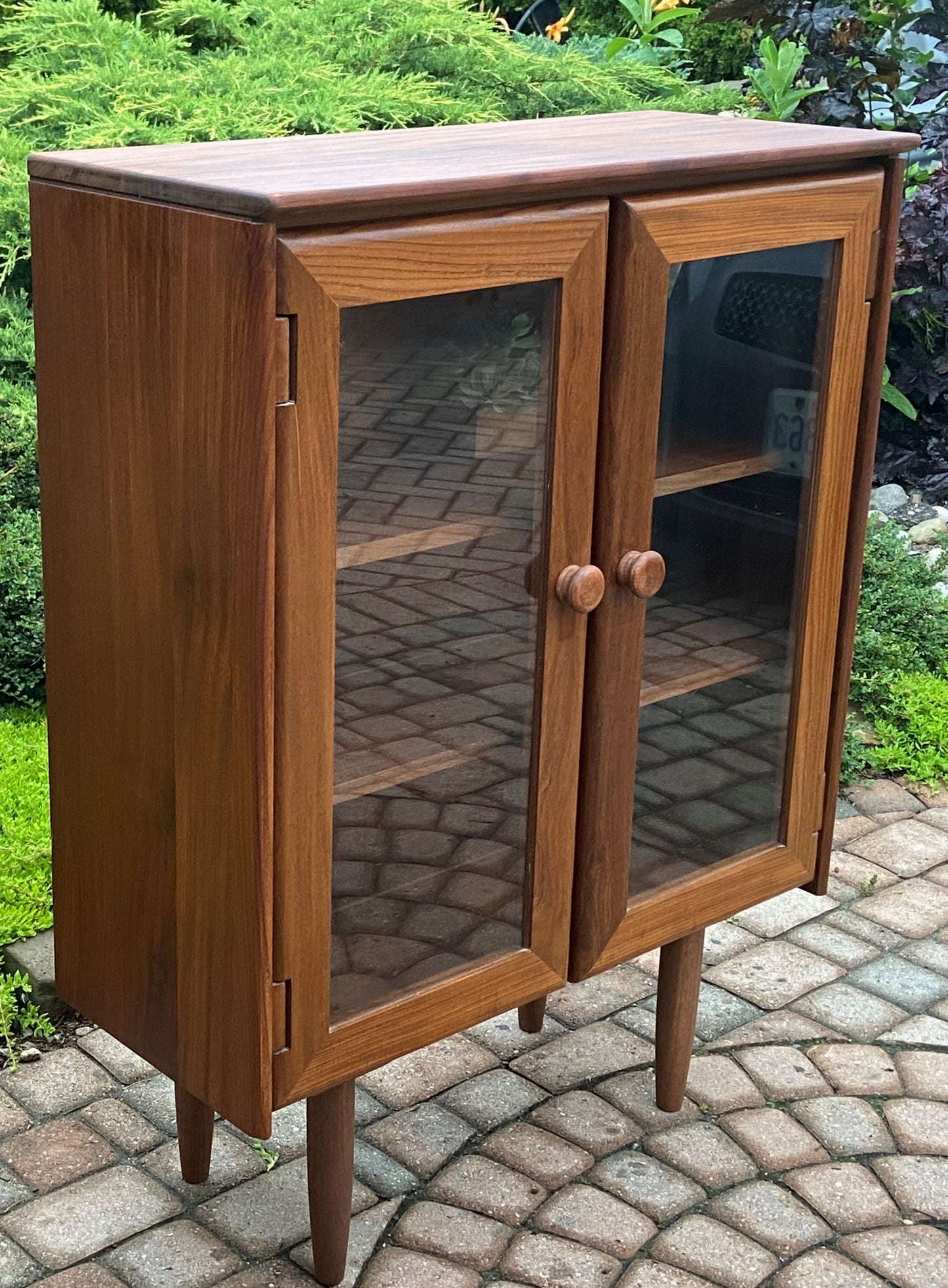 REFINISHED Mid Century Modern SOLID TEAK Bookcase 33.6", PERFECT