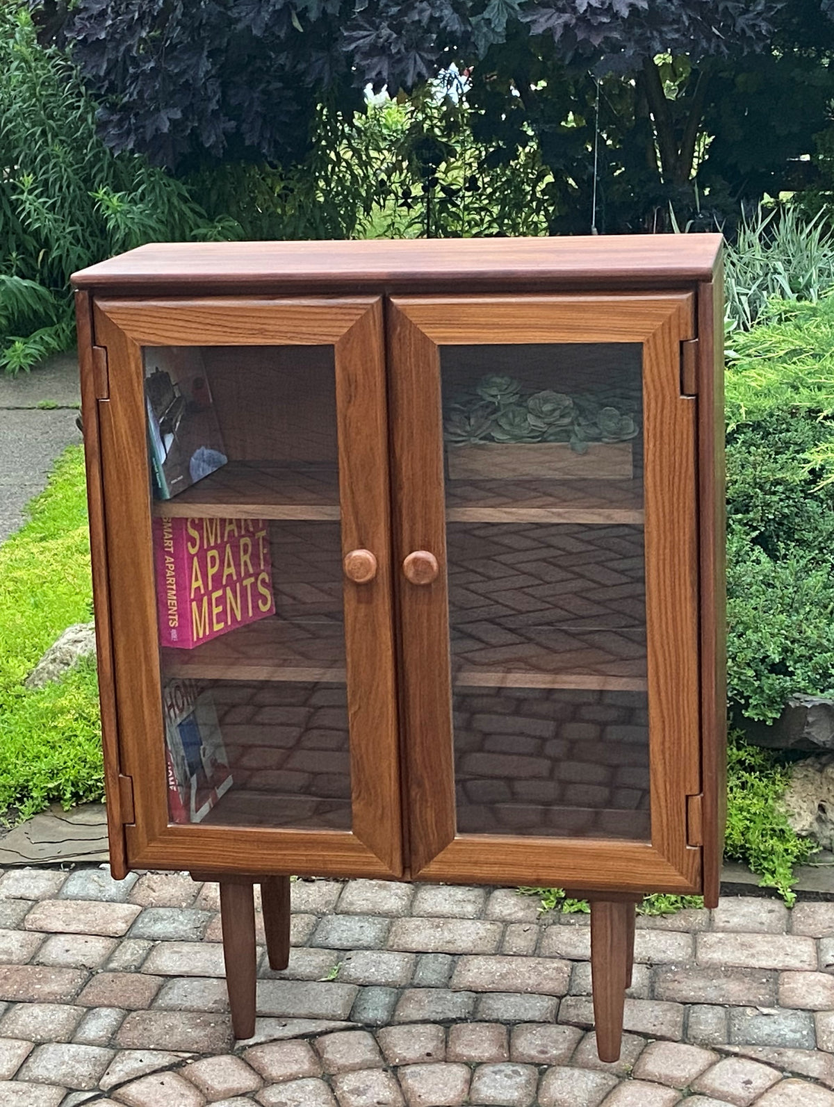 REFINISHED Mid Century Modern SOLID TEAK Bookcase 33.6