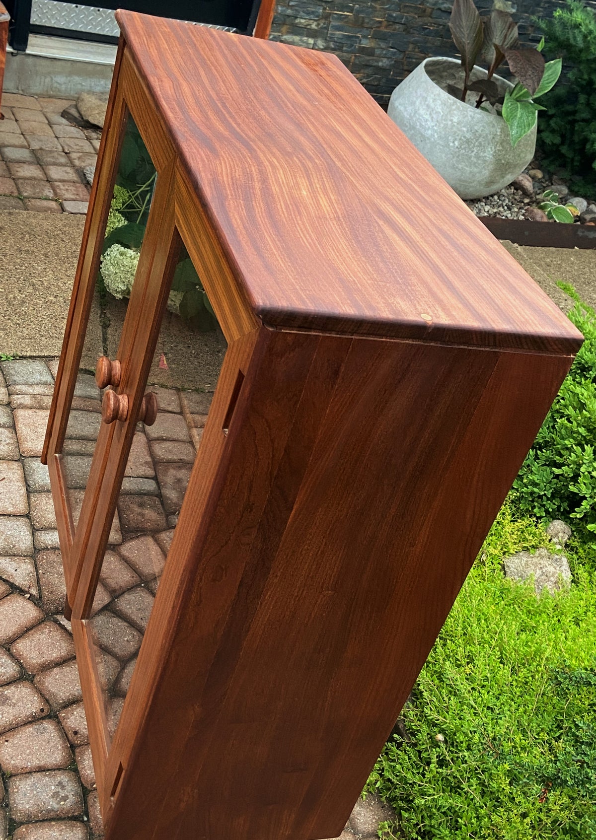REFINISHED Mid Century Modern SOLID TEAK Bookcase 33.6
