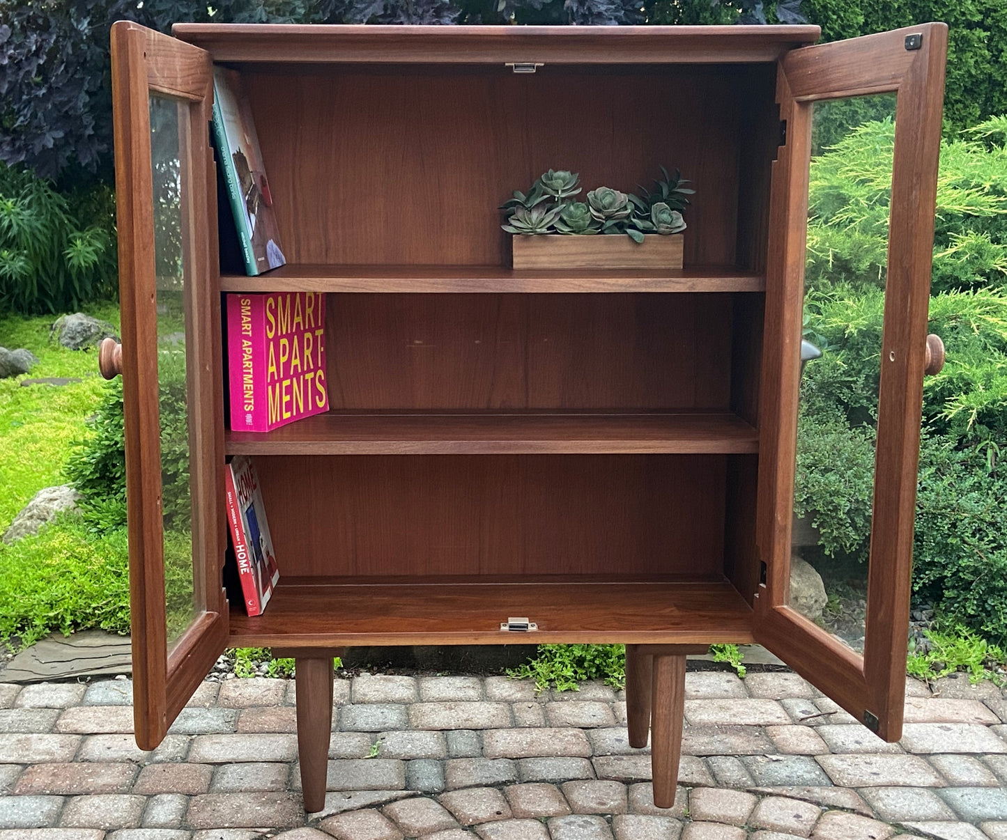 REFINISHED Mid Century Modern SOLID TEAK Bookcase 33.6", PERFECT