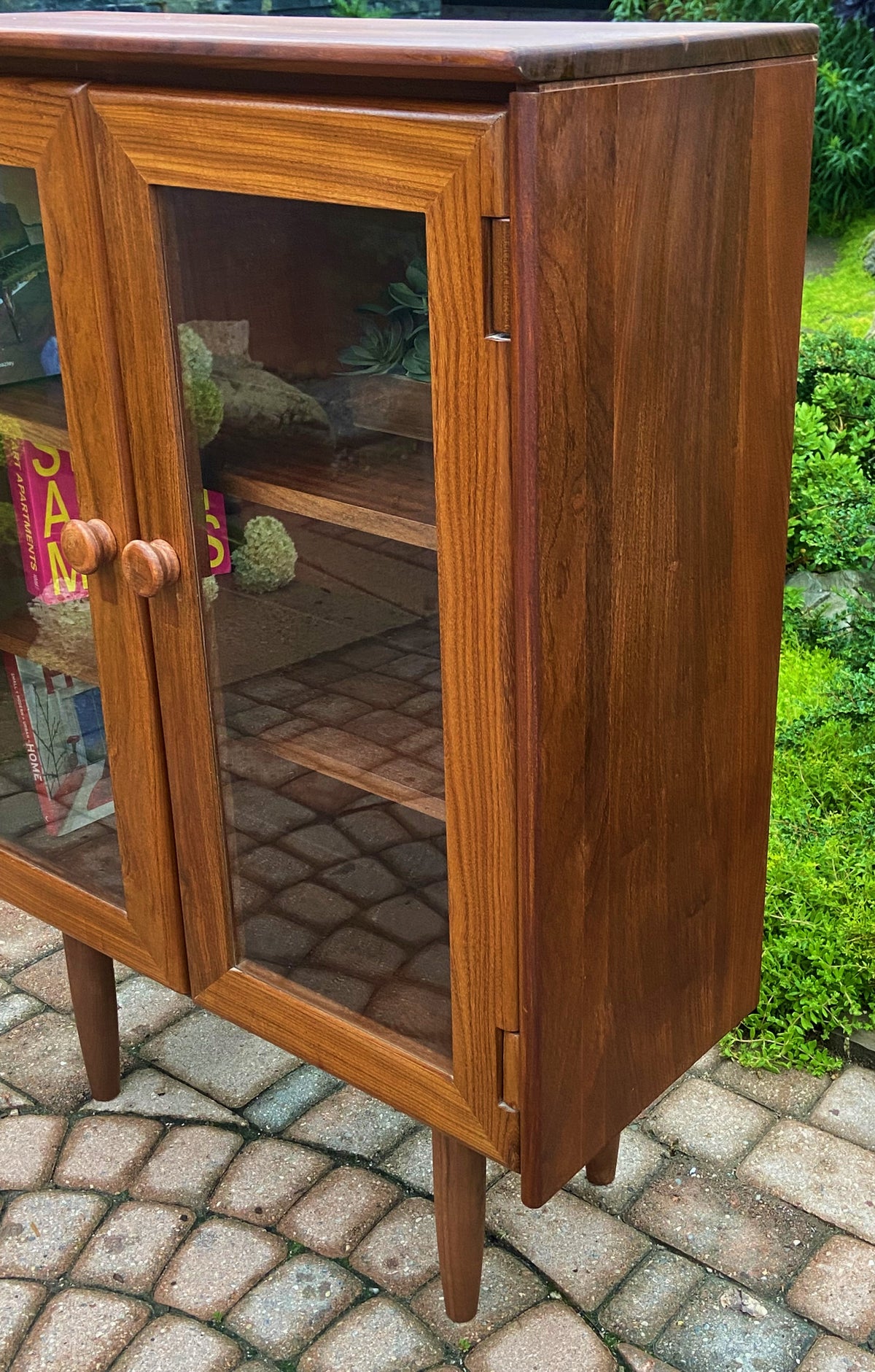 REFINISHED Mid Century Modern SOLID TEAK Bookcase 33.6