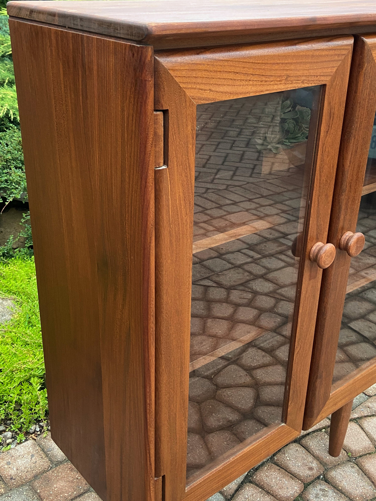 REFINISHED Mid Century Modern SOLID TEAK Bookcase 33.6
