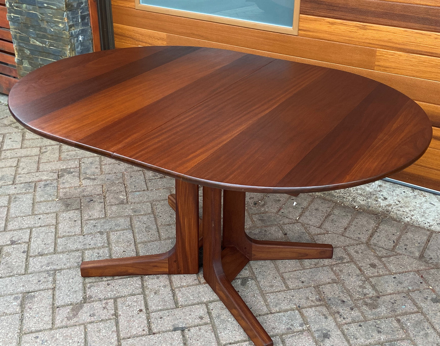 REFINISHED Mid Century Modern SOLID Teak Table by J.Kuypers 58"-80", PERFECT