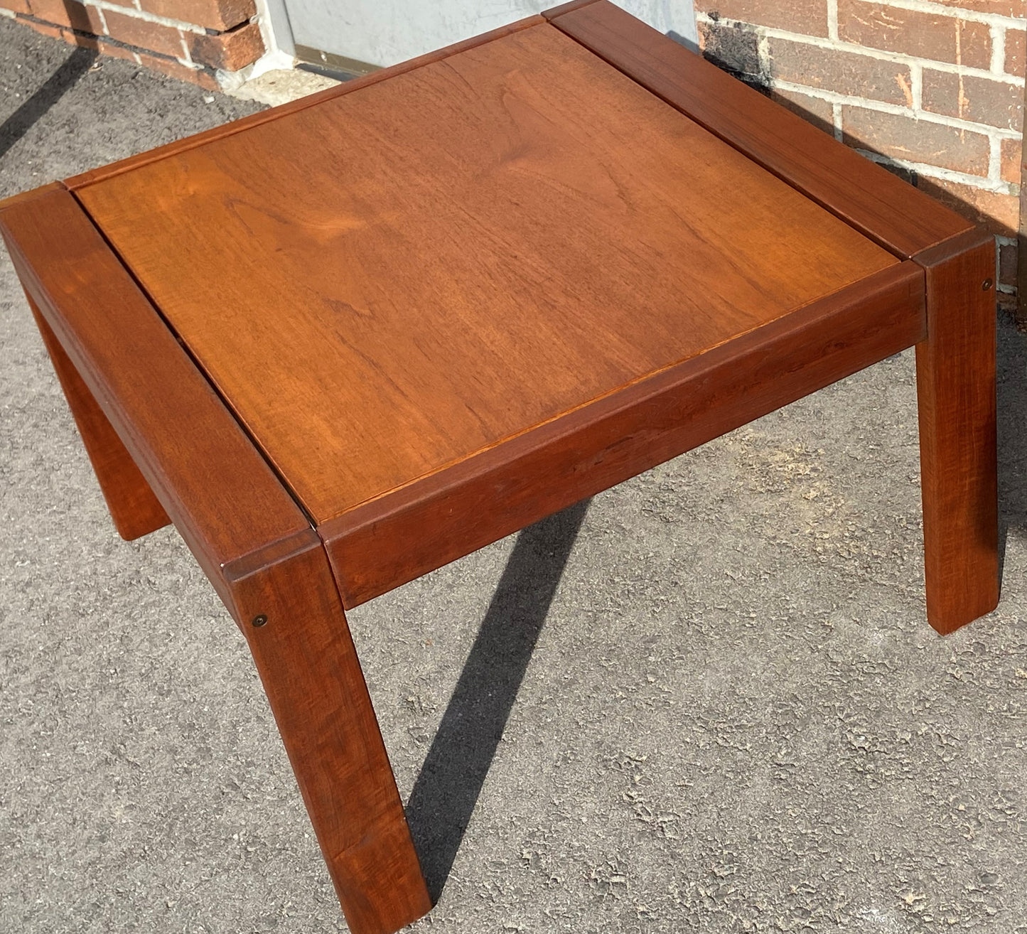 REFINISHED MCM Teak Coffee or Accent Table, Square 29"