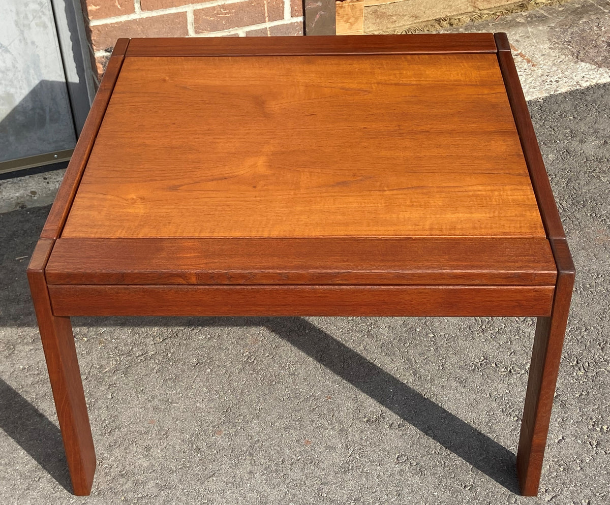 REFINISHED MCM Teak Coffee or Accent Table, Square 29
