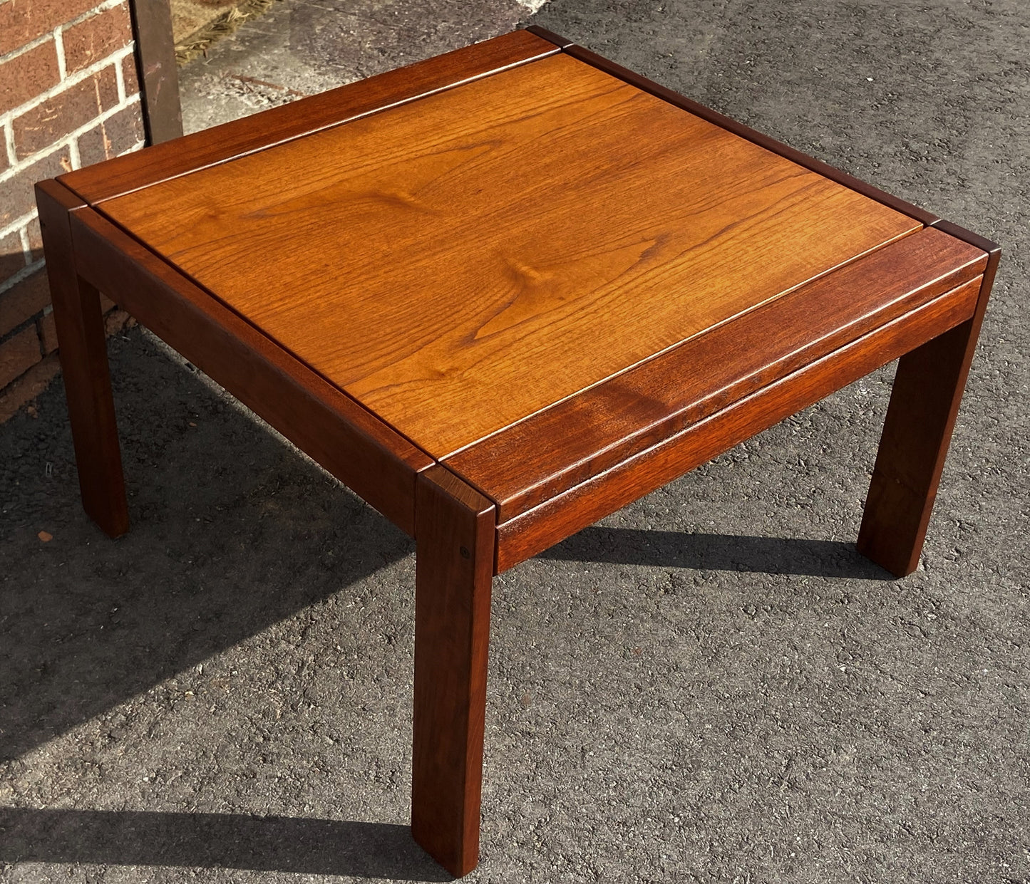 REFINISHED MCM Teak Coffee or Accent Table, Square 29"