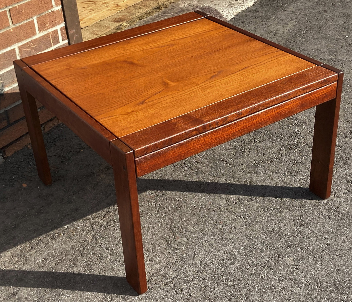 REFINISHED MCM Teak Coffee or Accent Table, Square 29"