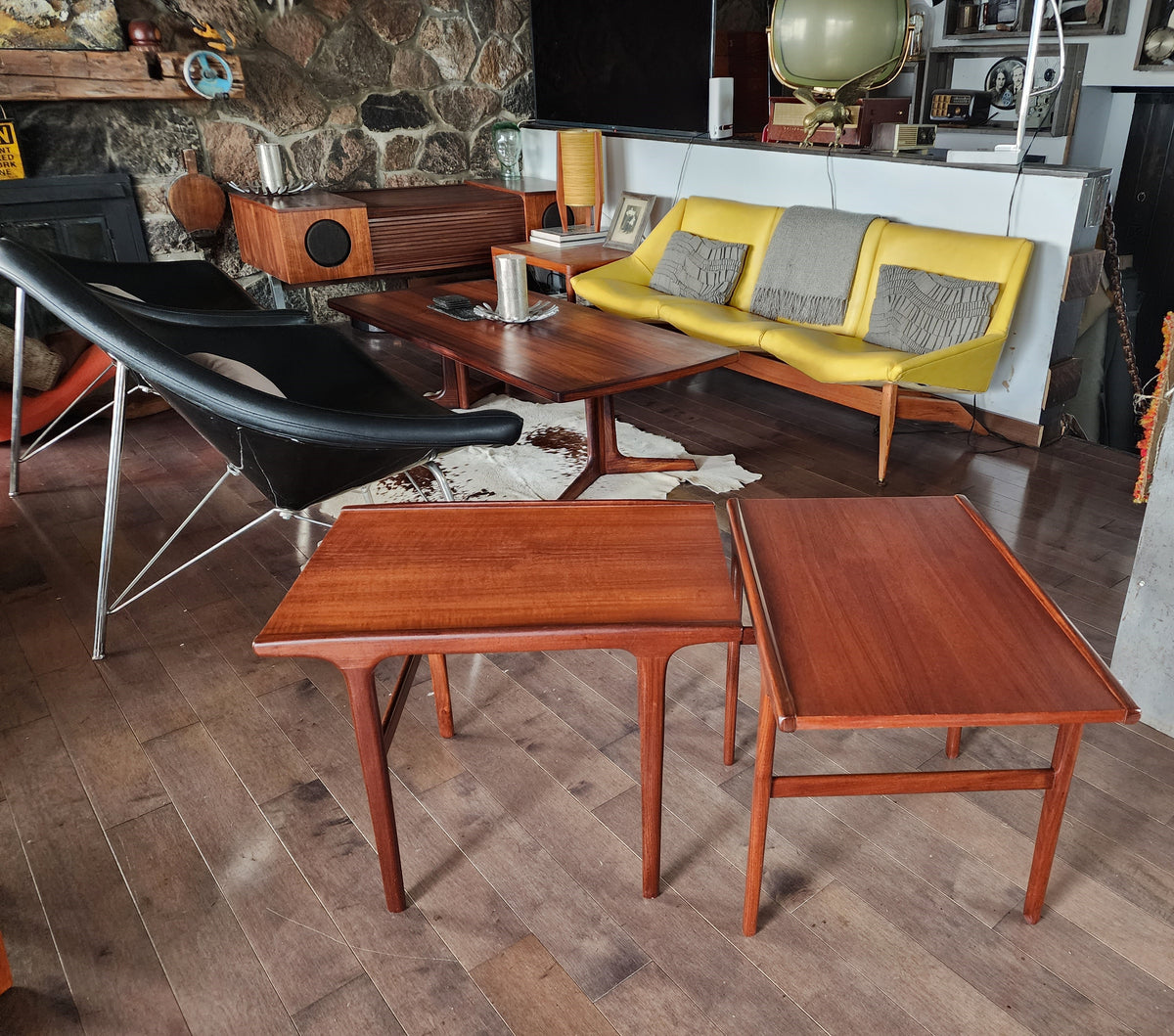 2 REFINISHED Mid Century Modern Teak Accent Tables