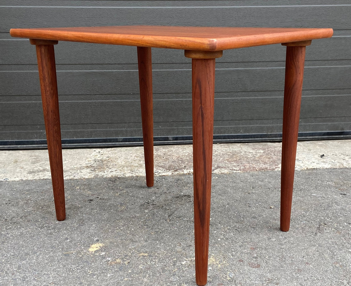 REFINISHED Danish Mid Century Modern Teak Accent Table