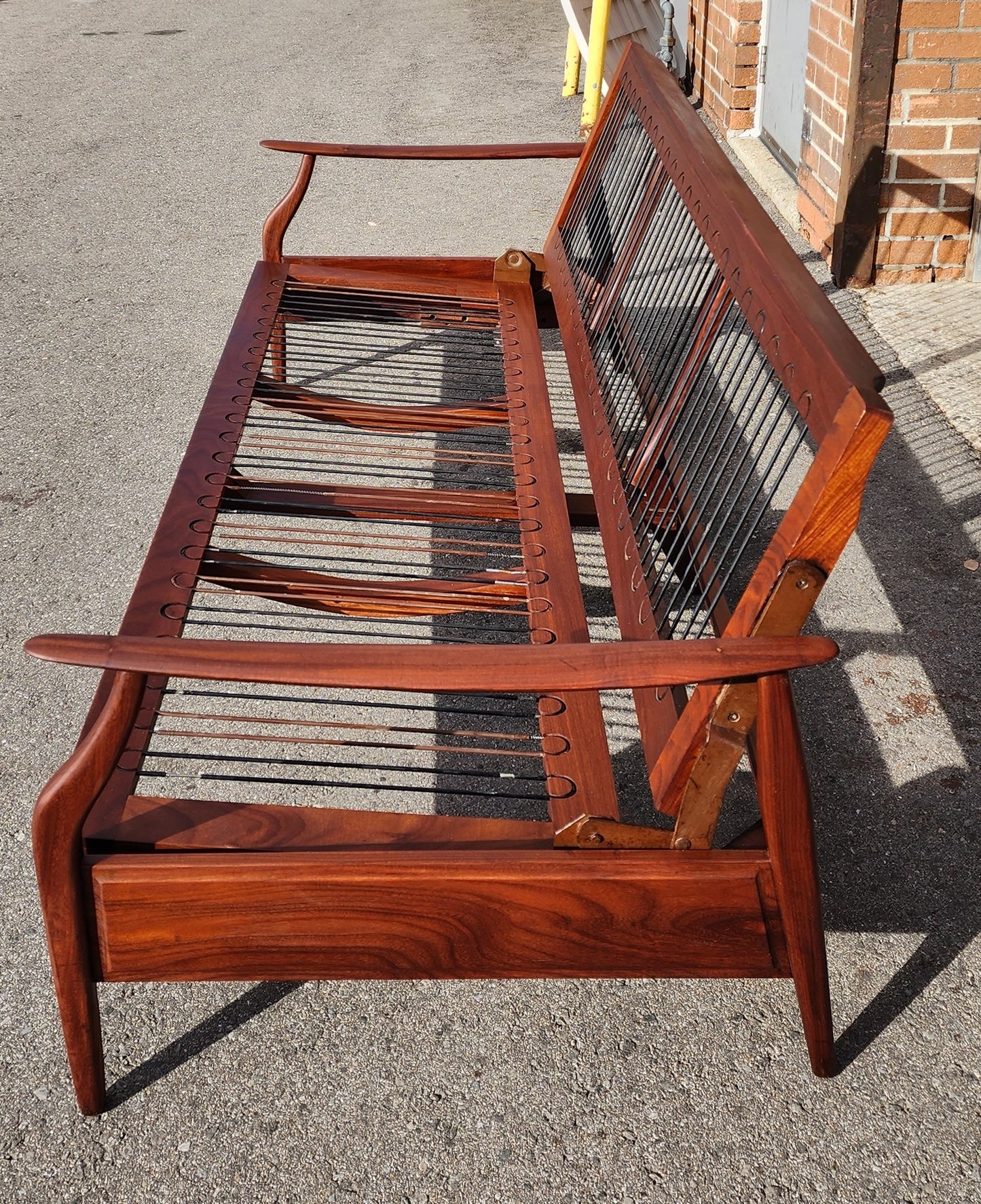 REFINISHED Mid Century Modern Solid Teak Sofa - Bed will get NEW CUSHIONS