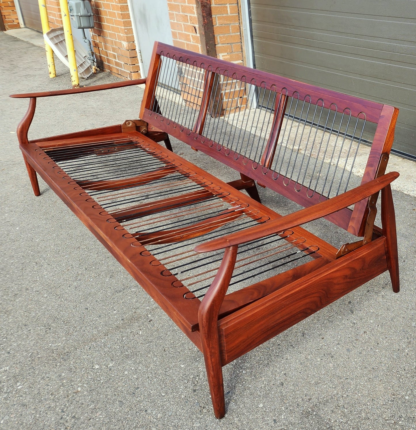 REFINISHED Mid Century Modern Solid Teak Sofa - Bed will get NEW CUSHIONS
