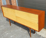 REFINISHED Mid Century Modern Teak & Birch Cabinet Narrow, 70.75