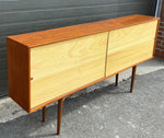 REFINISHED Mid Century Modern Teak & Birch Cabinet Narrow, 70.75