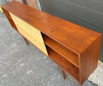 REFINISHED Mid Century Modern Teak & Birch Cabinet Narrow, 70.75