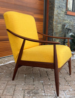 REFINISHED REUPHOLSTERED Mid-Century Modern Teak Armchair 3