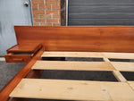 REFINISHED Mid Century Modern Teak Bed King w Floating Bedside Tables 7