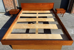 REFINISHED Mid Century Modern Teak Queen Bed w 2 Nightstands 2