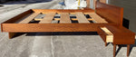 REFINISHED Mid Century Modern Teak Queen Bed w 2 Nightstands 5