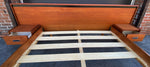 REFINISHED Queen Mid Century Modern Teak Bed w floating nightstands 6