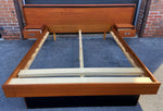 REFINISHED Queen Mid Century Modern Teak Bed w floating nightstands 8